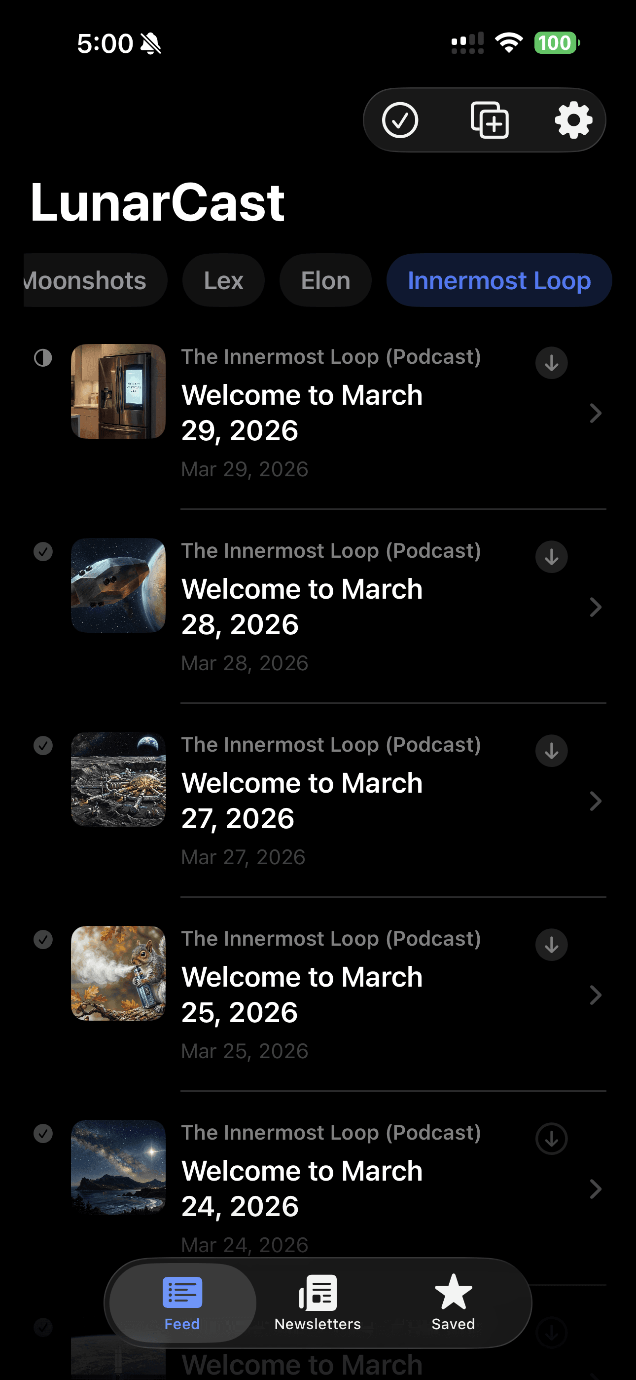 LunarCast Innermost Loop feed