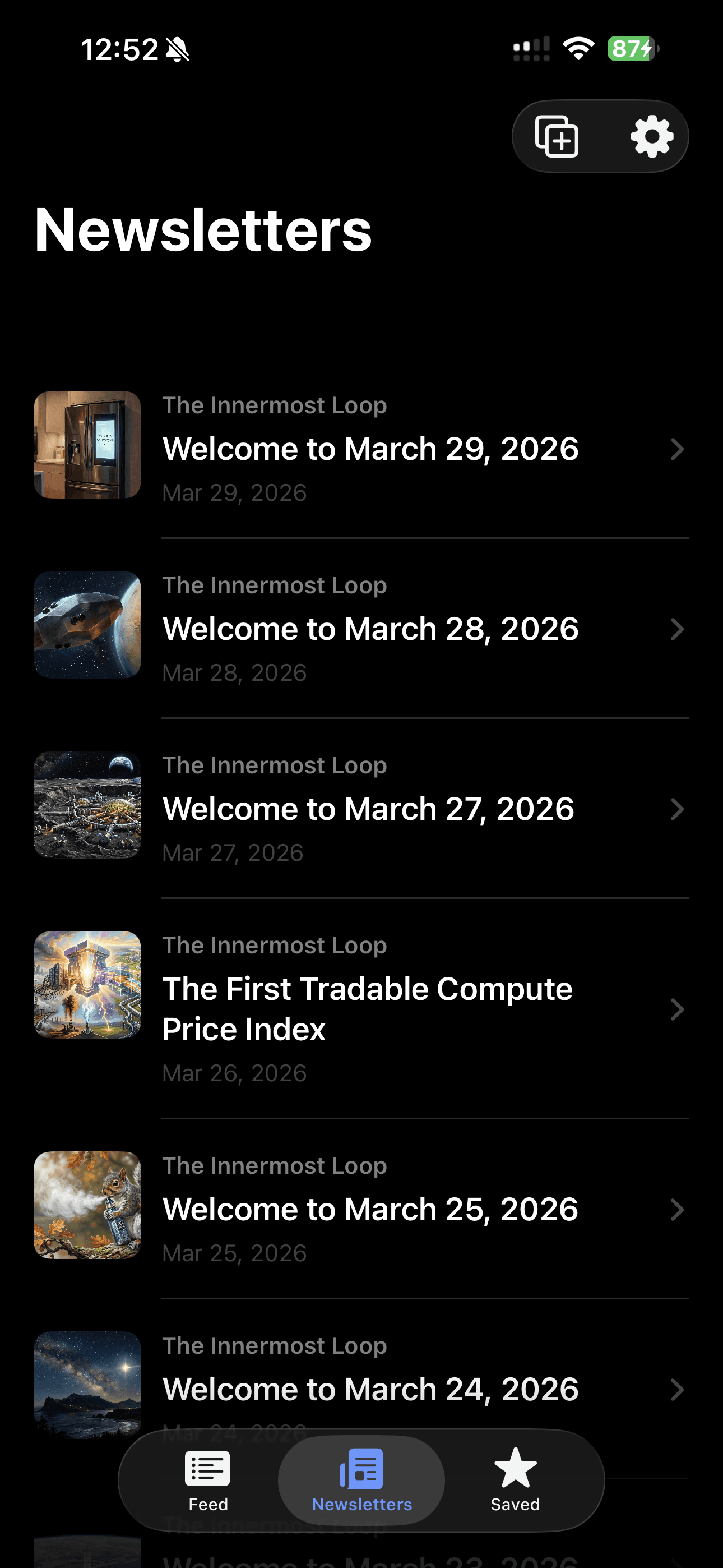 LunarCast newsletters and reading list