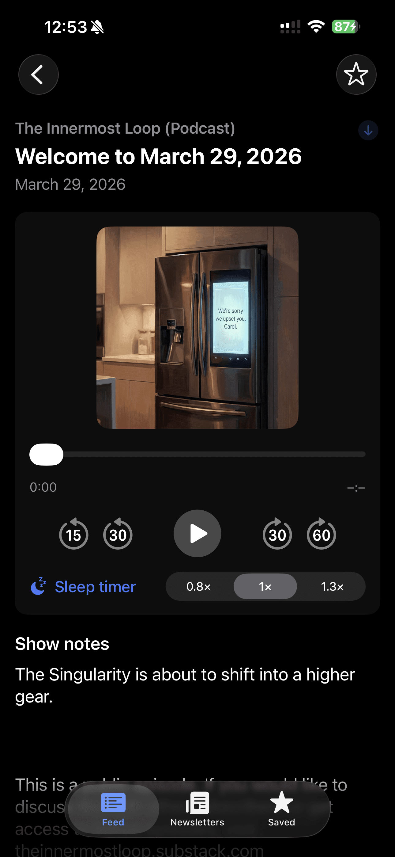 LunarCast full-screen episode player